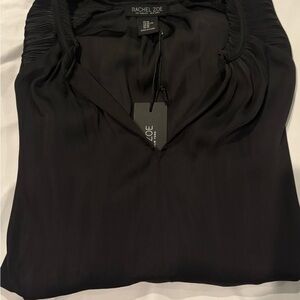 Rachel Zoe Black Ruched Tie Front Blouse